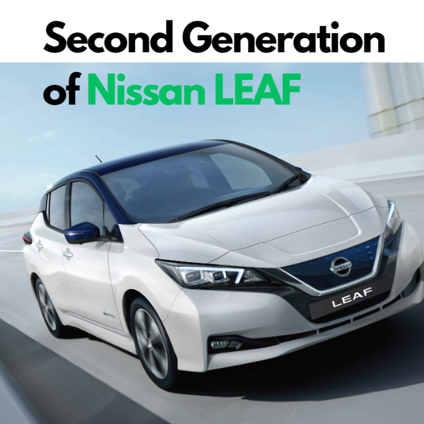 Second generation of Nissan LEAF front view