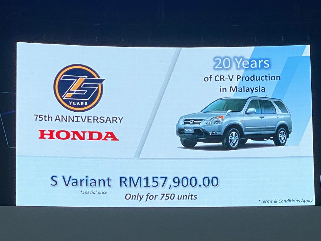 Honda CR-V S Varaint special discount for 750 units