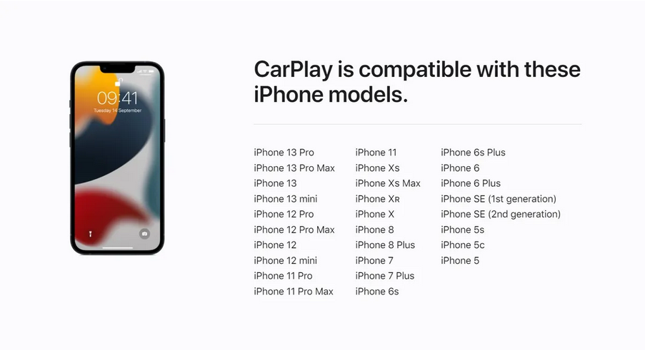 Carplay compatible with these iphone models