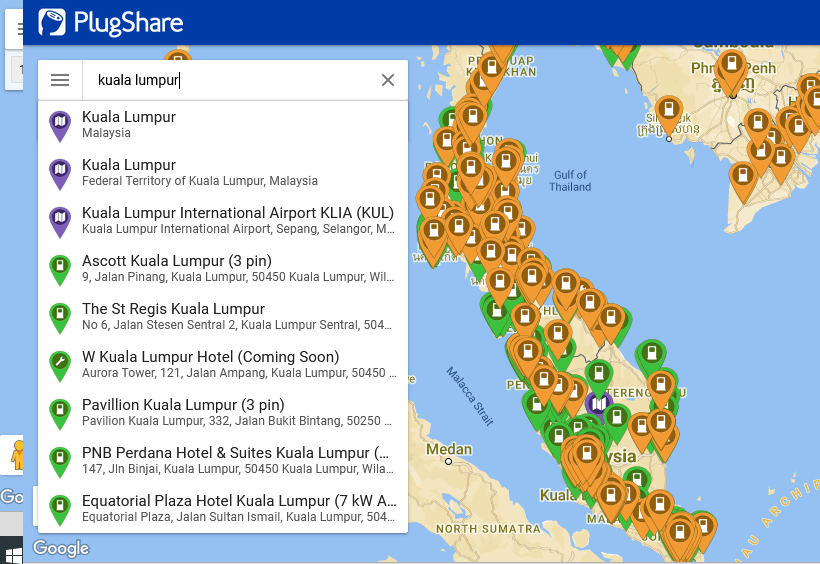 Plugshare desktop view