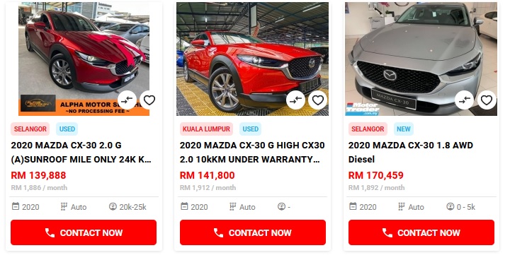 Second hand Mazda CX-30 for sales in Malaysia